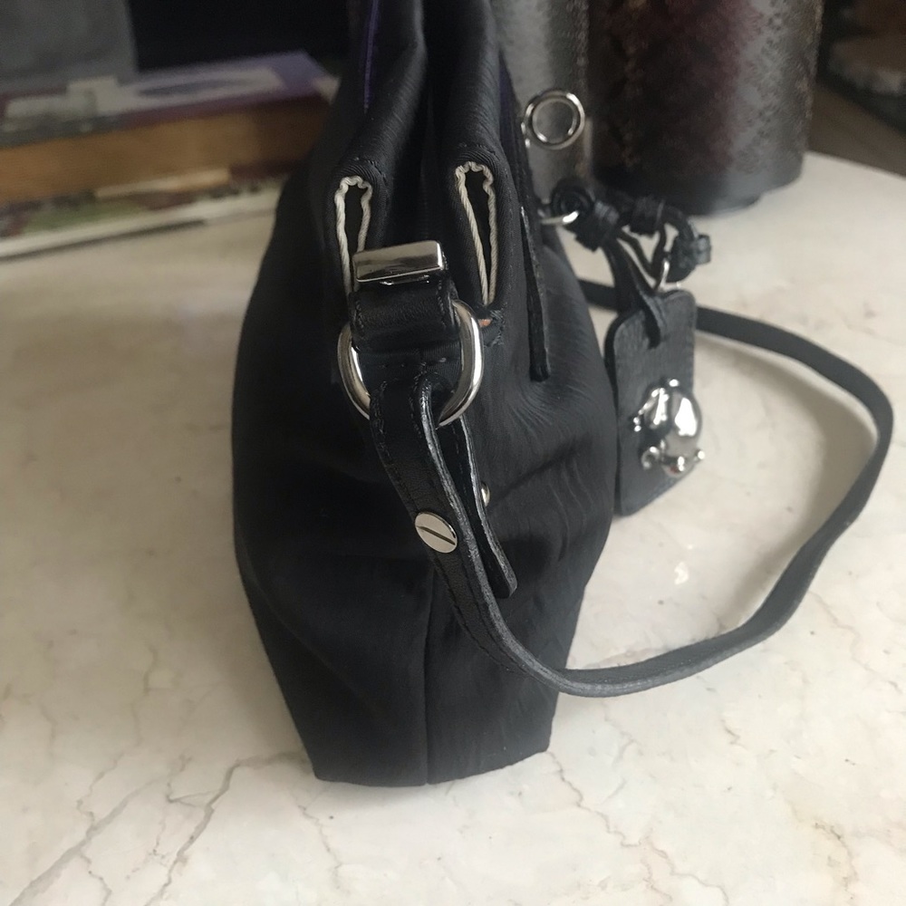Marc Jacobs frog shoulder bag purse black nylon/ leather - Picture 2 of 15